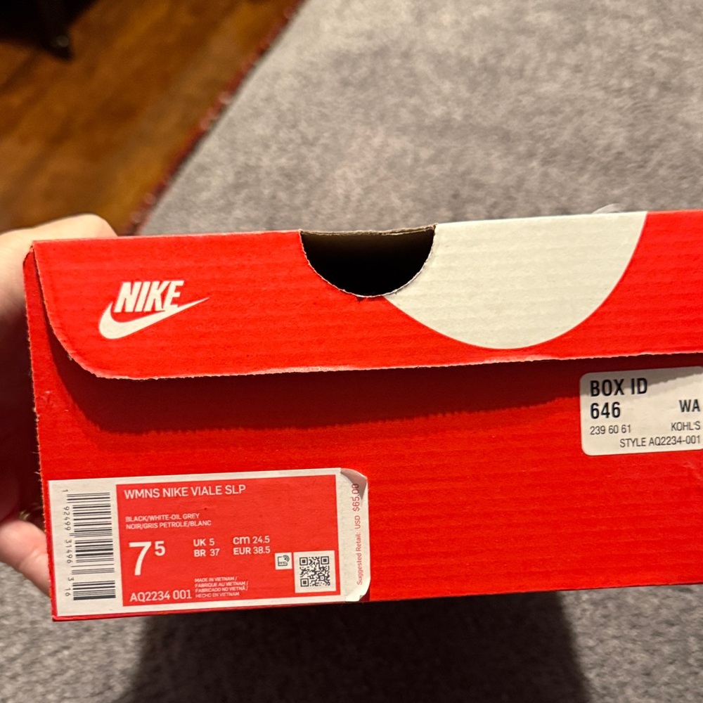 Nike Black and White Slip on Shoes